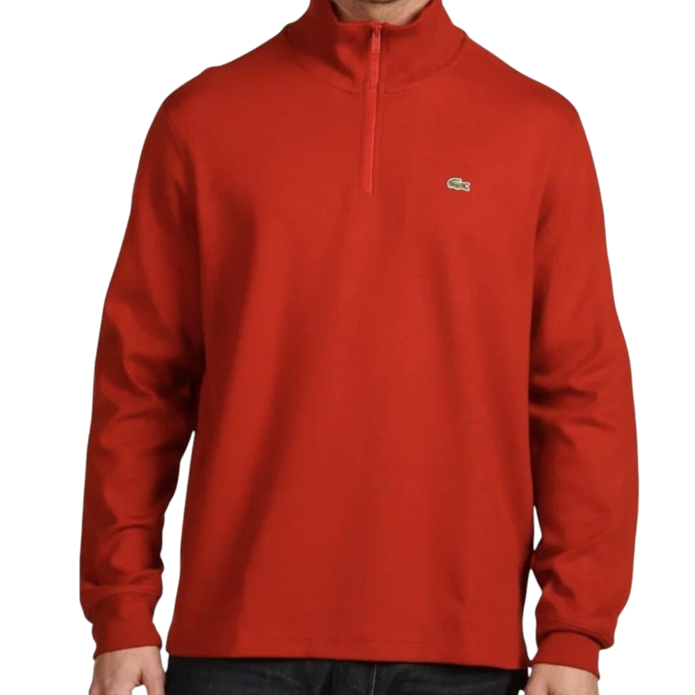 Lacoste Men's Rib Interlock 1/2 Zip Sweatshirt ♥️